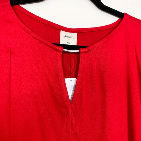 Soma Red Metal Bar Tunic Blouse - Picture 3 of 6